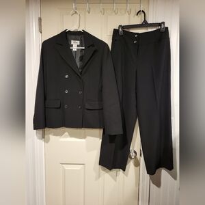Vintage 80s/90s Bob Mackie Studio 2pc Black Suit  -Blazer & Wide Leg Pants 10P